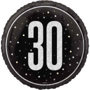 18in GLITZ BLACK 30TH BIRTHDAY FOIL BALLOON
