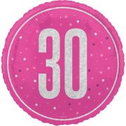 18in GLITZ PINK 30TH BIRTHDAY FOIL BALLOON