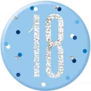 3in GLITZ BLUE 18 BADGE