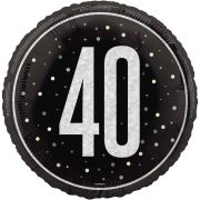 18in GLITZ BLACK 40TH BIRTHDAY FOIL BALLOON