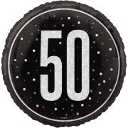 18in GLITZ BLACK 50TH BIRTHDAY FOIL BALLOON