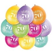 9IN HAPPY 70TH BIRTHDAY BALLOONS