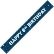 9ft GLITZ BLUE 8TH BIRTHDAY BANNER