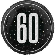 18in GLITZ BLACK 60TH BIRTHDAY FOIL BALLOON