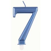 METALLIC BLUE NUMBER 7 BIRTHDAY CANDLE