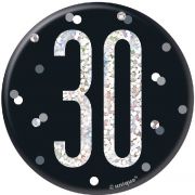 3in BLACK GLITZ 30 BADGE