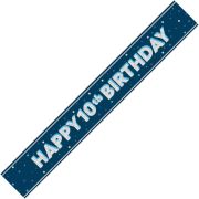9ft GLITZ BLUE 10TH BIRTHDAY BANNER