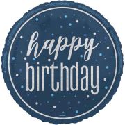 18in GLITZ BLUE HAPPY BIRTHDAY FOIL BALLOON