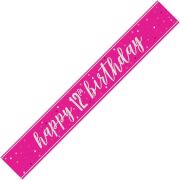 9ft GLITZ PINK 12TH BIRTHDAY BANNER