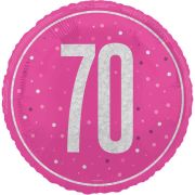 18in GLITZ PINK 70TH BIRTHDAY FOIL BALLOON