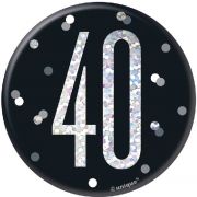 3in BLACK GLITZ 40 BADGE
