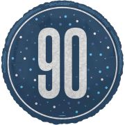 18in GLITZ BLUE 90TH BIRTHDAY FOIL BALLOON