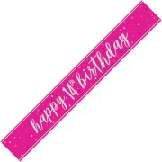 9ft GLITZ PINK 14TH BIRTHDAY BANNER