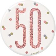3in GLITZ ROSE GOLD 50 BADGE
