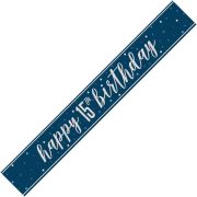 9ft GLITZ BLUE 15TH BIRTHDAY BANNER