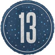 18in GLITZ BLUE 13TH BIRTHDAY FOIL BALLOON