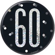 3in BLACK GLITZ 60 BADGE