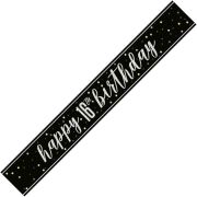 9ft GLITZ BLACK 16TH BIRTHDAY BANNER