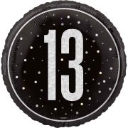 18in GLITZ BLACK 13TH BIRTHDAY FOIL BALLOON