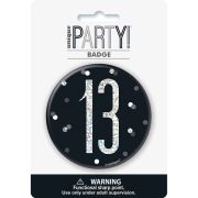 3in BLACK GLITZ 16 BADGE