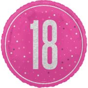 18in GLITZ PINK 18TH BIRTHDAY FOIL BALLOON
