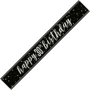 9ft GLITZ BLACK 30TH BIRTHDAY BANNER