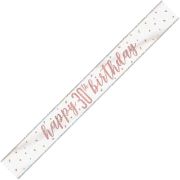 9ft GLITZ ROSE GOLD 30 BANNER