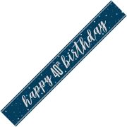 9ft GLITZ BLUE 40TH BIRTHDAY BANNER