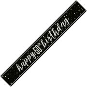 9ft GLITZ BLACK 50TH BIRTHDAY BANNER