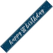 9ft GLITZ BLUE 50TH BIRTHDAY BANNER
