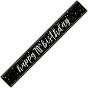 9ft GLITZ BLACK 70TH BIRTHDAY BANNER