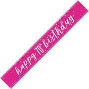 9ft GLITZ PINK 70TH BIRTHDAY BANNER