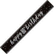 9ft GLITZ BLACK 80TH BIRTHDAY BANNER