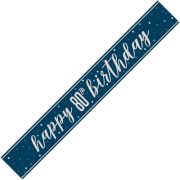 9ft GLITZ BLUE 80TH BIRTHDAY BANNER