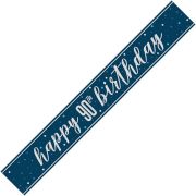 9ft GLITZ BLUE 90TH BIRTHDAY BANNER